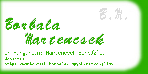 borbala martencsek business card